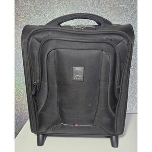 DELSEY Paris Underseat CarryOn Rolling Luggage Bag Black Ballistic Nylon 16x13x9